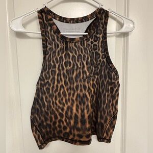 Leopard Print Sleeveless Workout Top